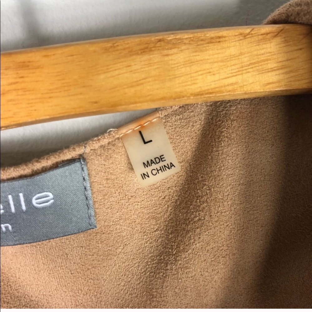 Bagatelle Suede Fringe Crop Jacket Tan Coat L - Picture 7 of 8